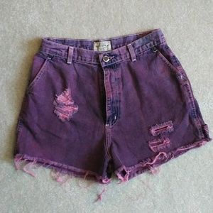 PINK WASHED JEAN SHORTS