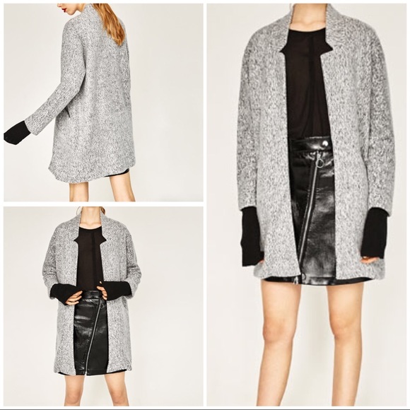 Zara Jackets & Blazers - NWT Zara Collection Midi Soft Open Gray Coat