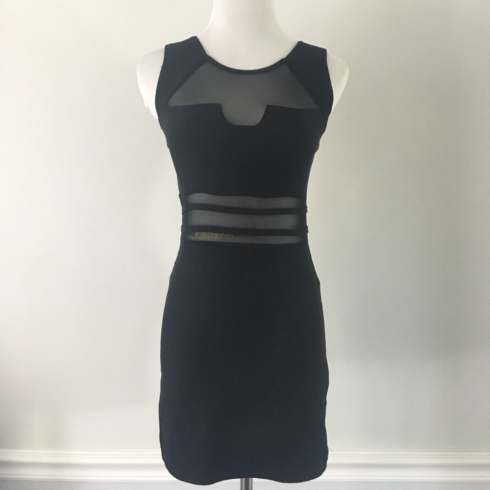 Black Bodycon Mesh Dress