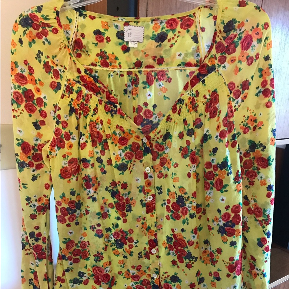 Anthropology floral button up