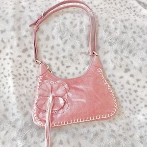 Pink leather Boho bag