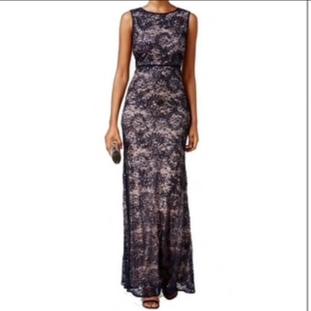 🔥Gorg Navy/Nude Long Dress/Gown by NIGHTWAY 🔥