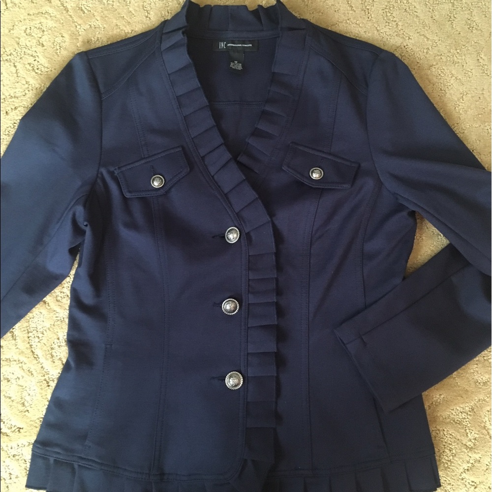 INC navy blue jacket
