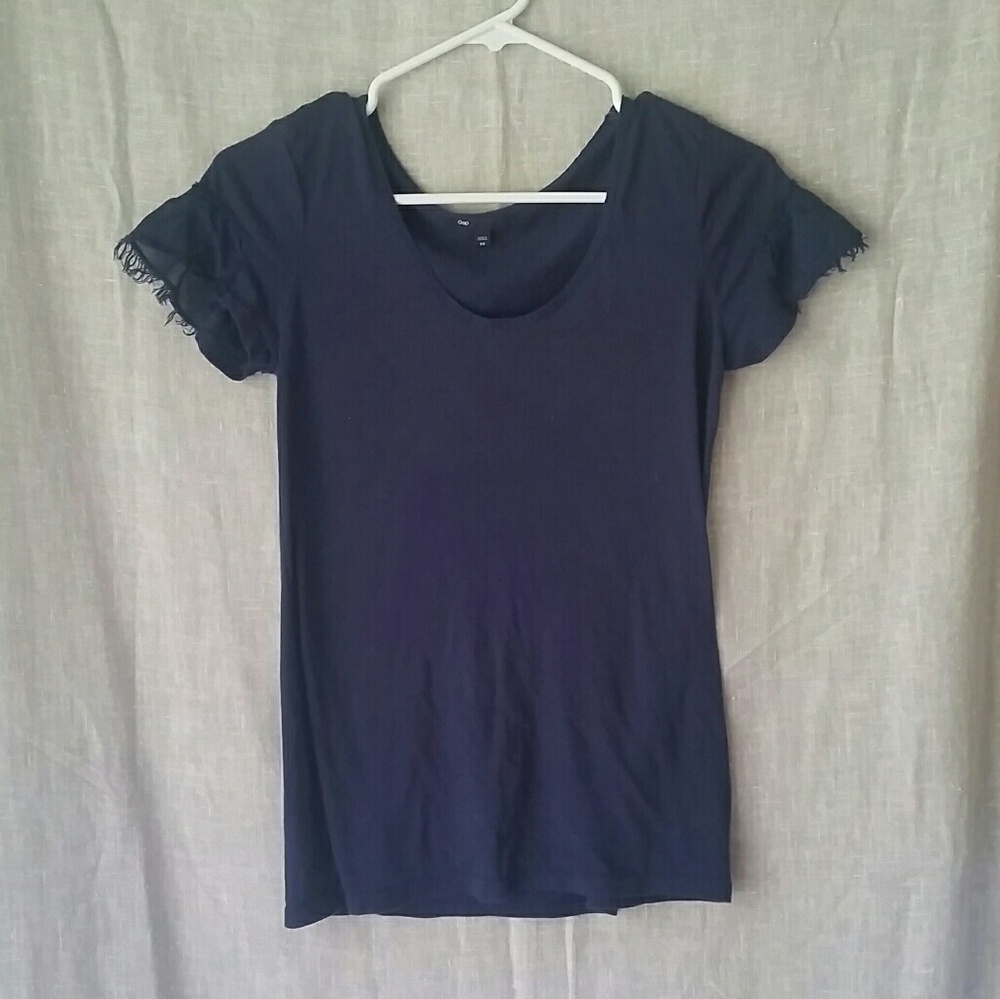 Short sleeve navy blue top