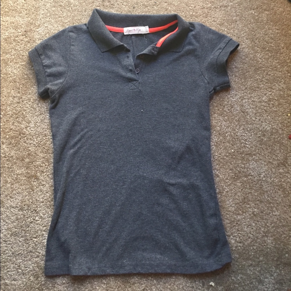 Grey collard shirt