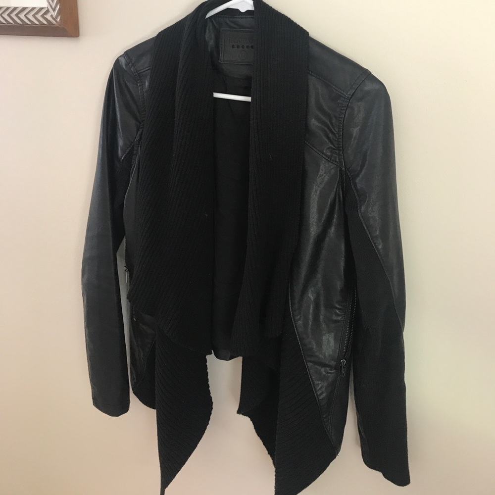 BlankNYC shawl faux leather jacket