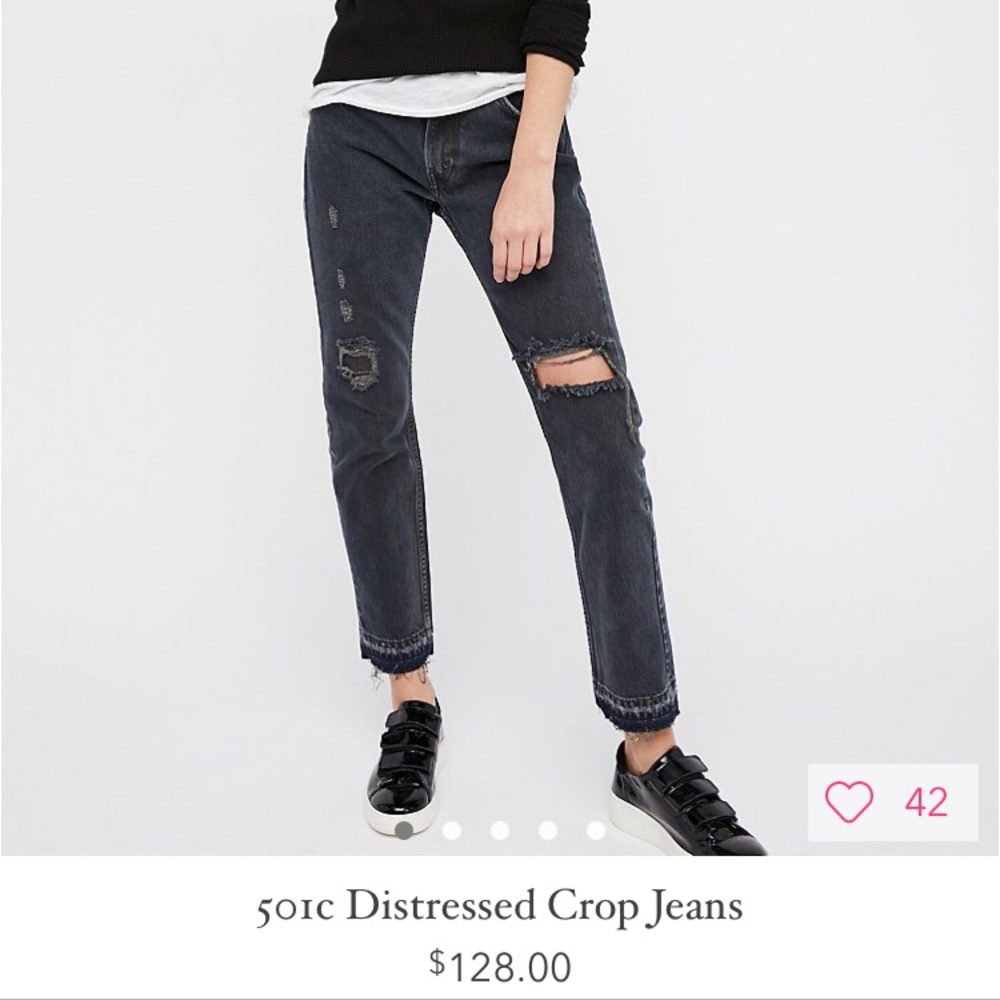Levi's 505c washed black crops