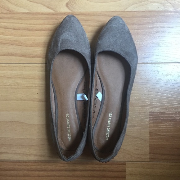 Basic Tan Suede Flats - Gold Studs on back - Picture 3 of 5