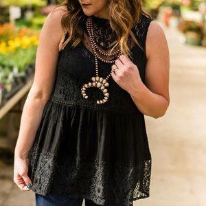 NEW without tags black lace tank