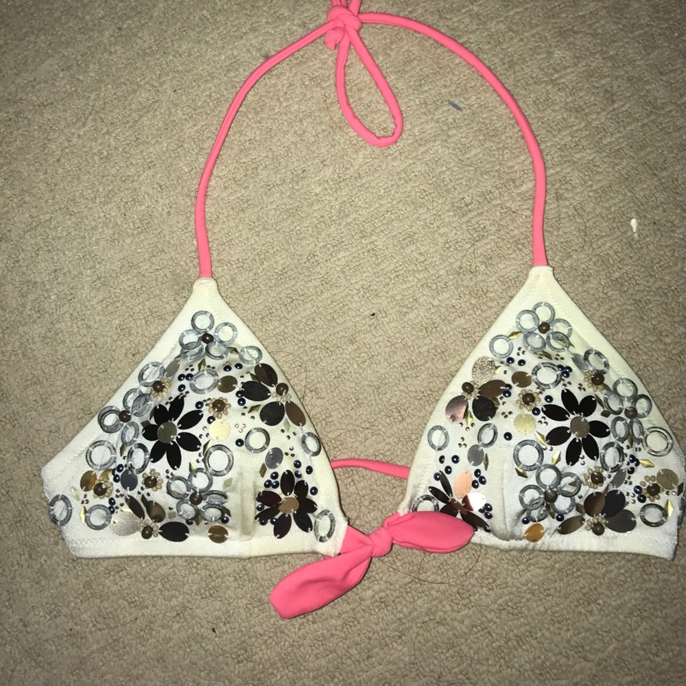 Victoria secret string beaded bikini top