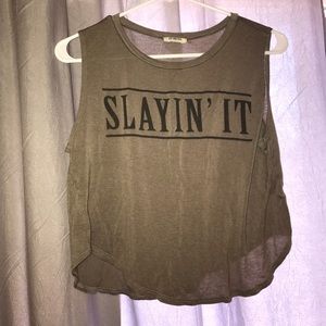 Graphic "Slayin' It" tank top