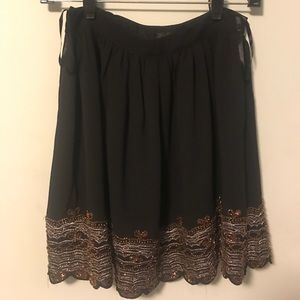flowy black skirt