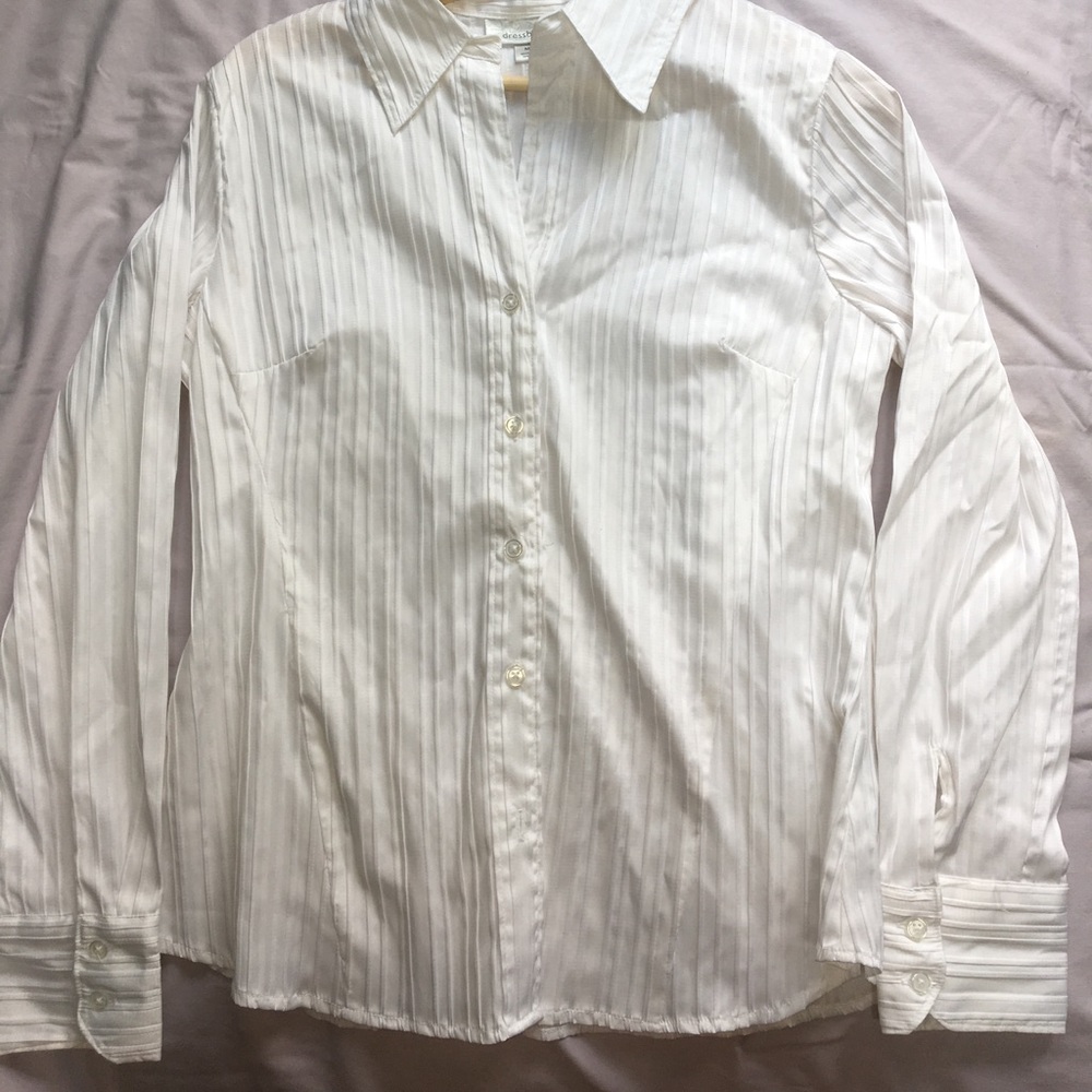 Dressbarn Medium White Button Down Work Attire