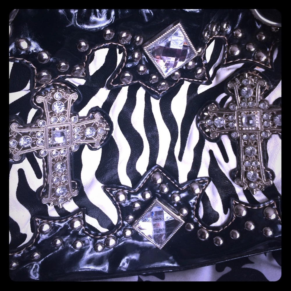 Bling zebra purse