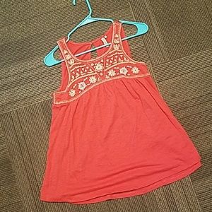 Red Camel coral embroidered tank