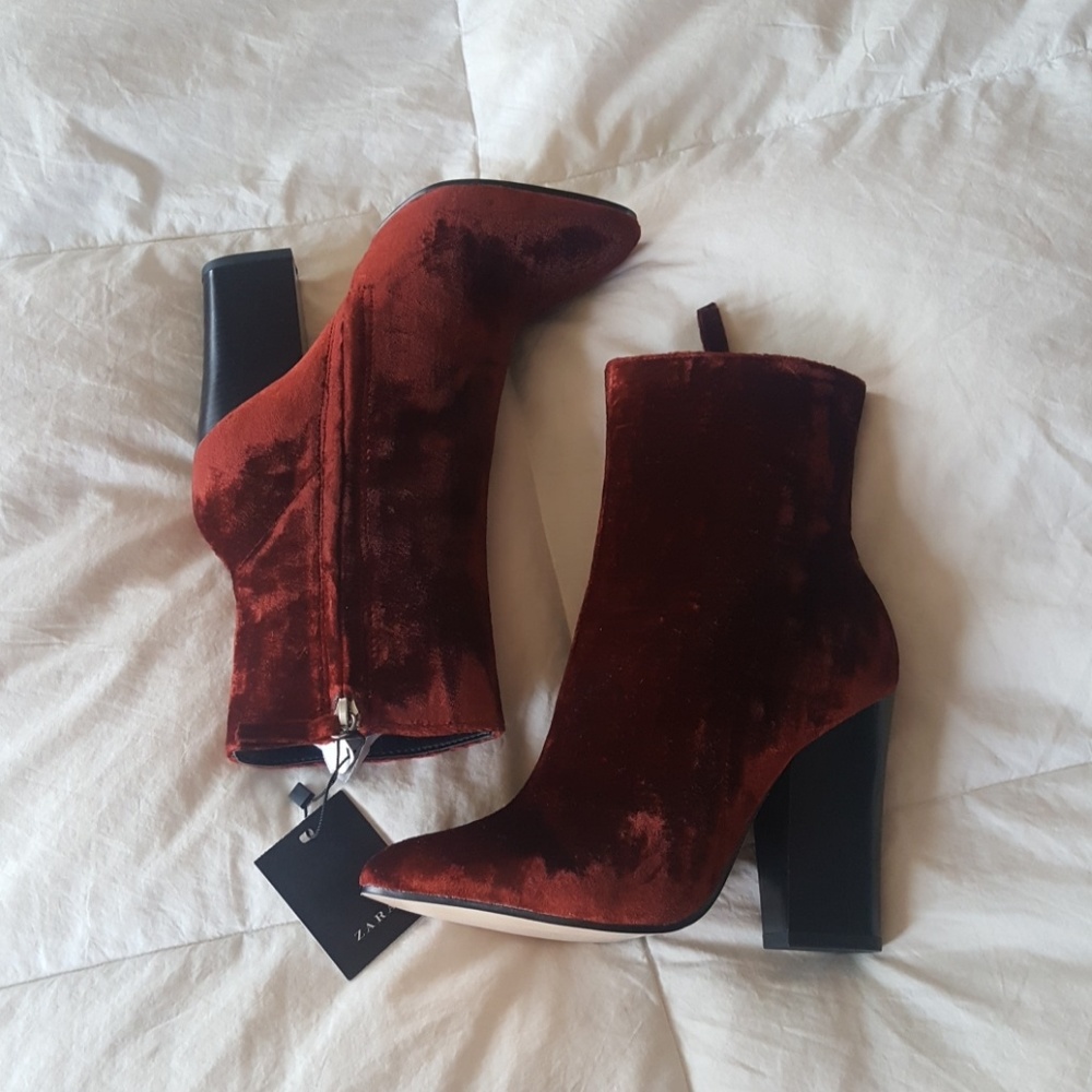 Zara velvet heels