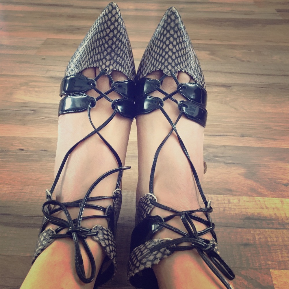 New Zara lace up heels