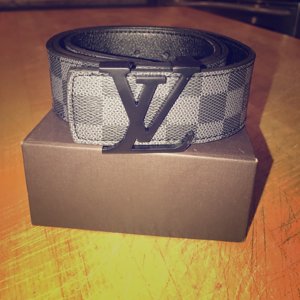 Black check LV Belt