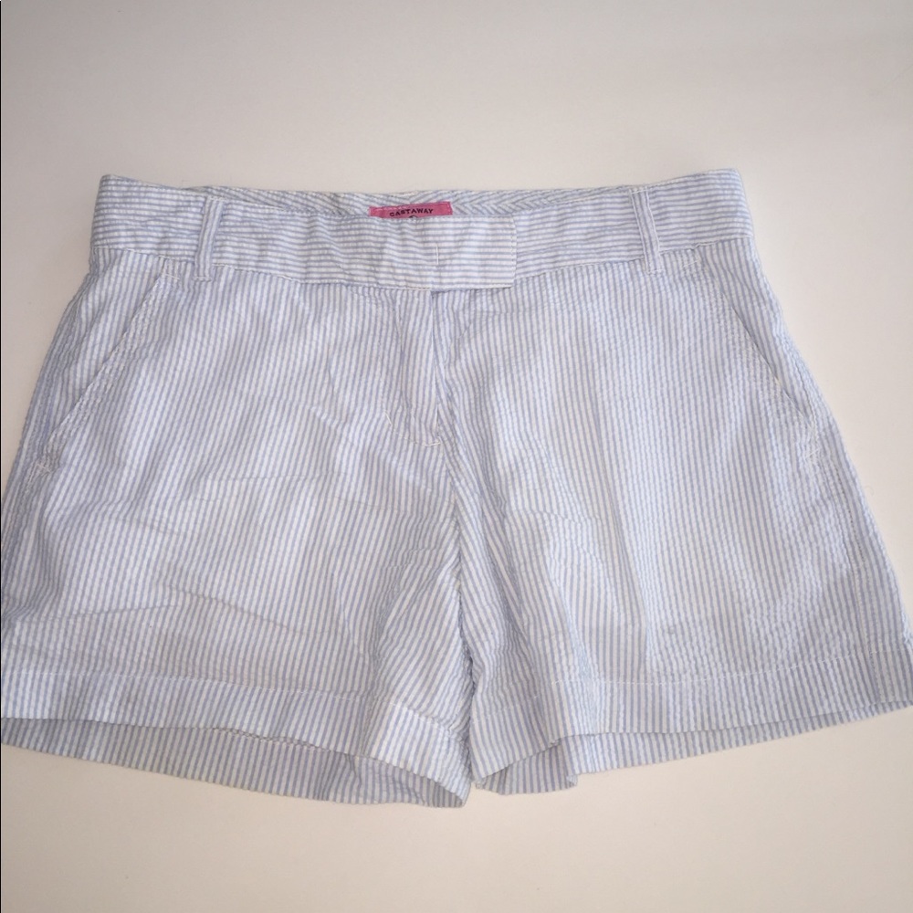 Castaway clothing blue white seersucker shorts 2