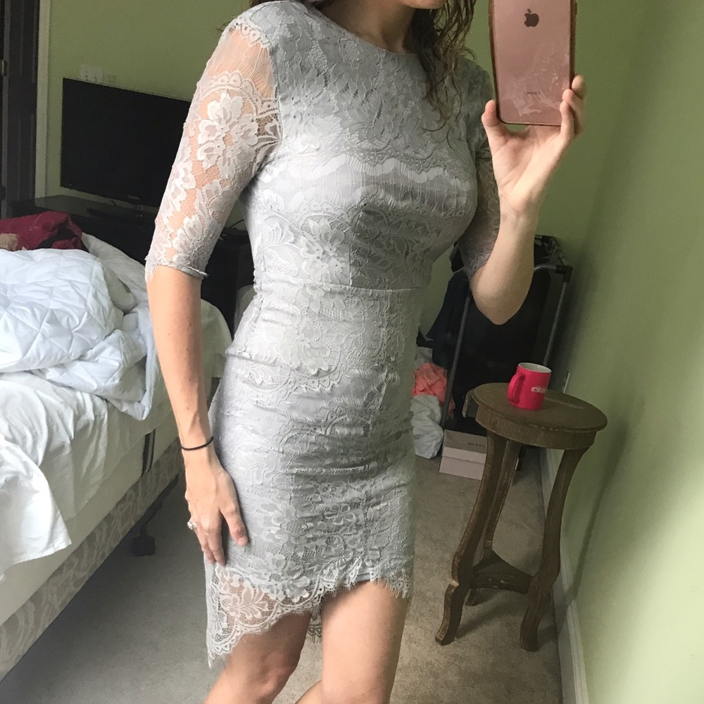 Gray lace dress lulus