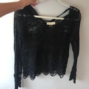 crochet black shirt