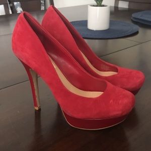 Jessica Simpson sz 6.5 Red Suede Stilettos