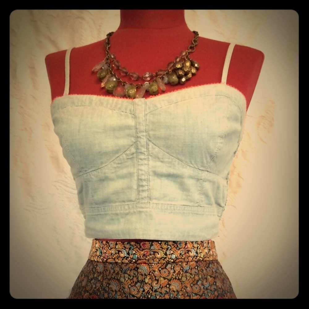 ⚡️SOLD⚡️Chambray Bustier Tank