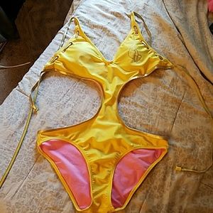Baby Phat Yellow & Gold Monokini Size S