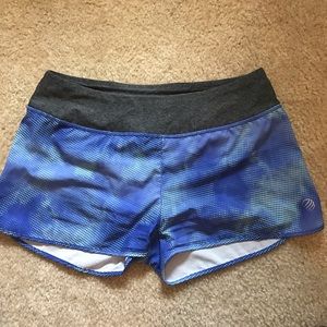 Blue running exercise shorts