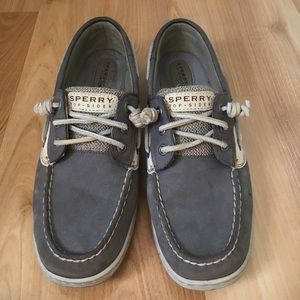 Dark gray Sperry top siders