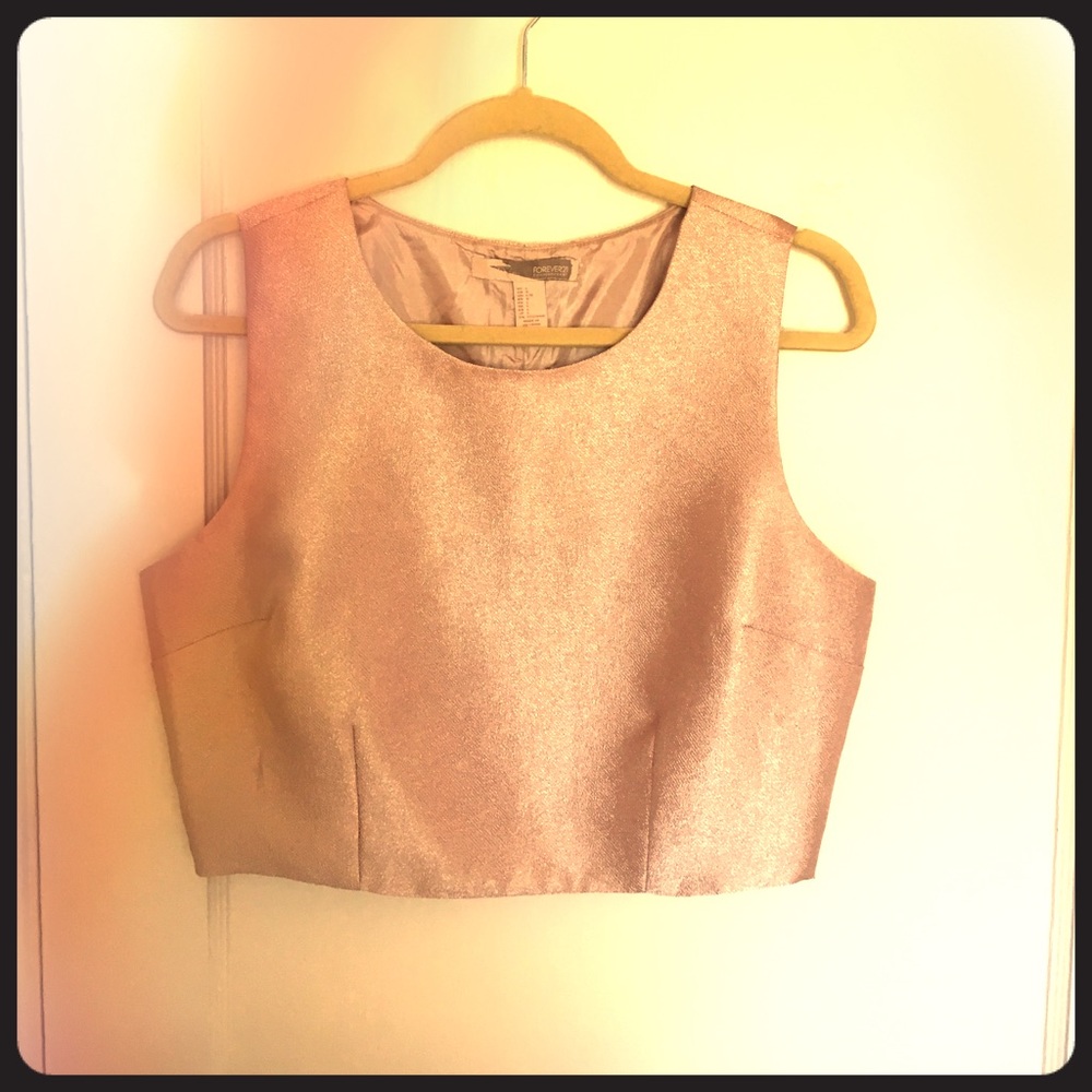 Forever 21 Rose Gold Crop Top
