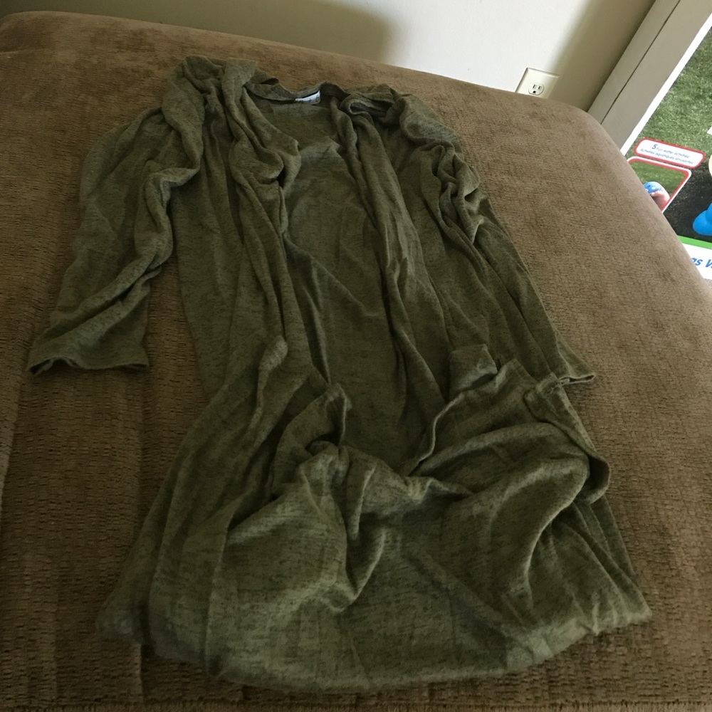 Olive duster cardigan