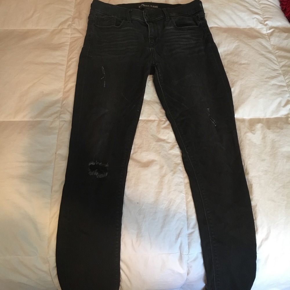 Express distressed black pants