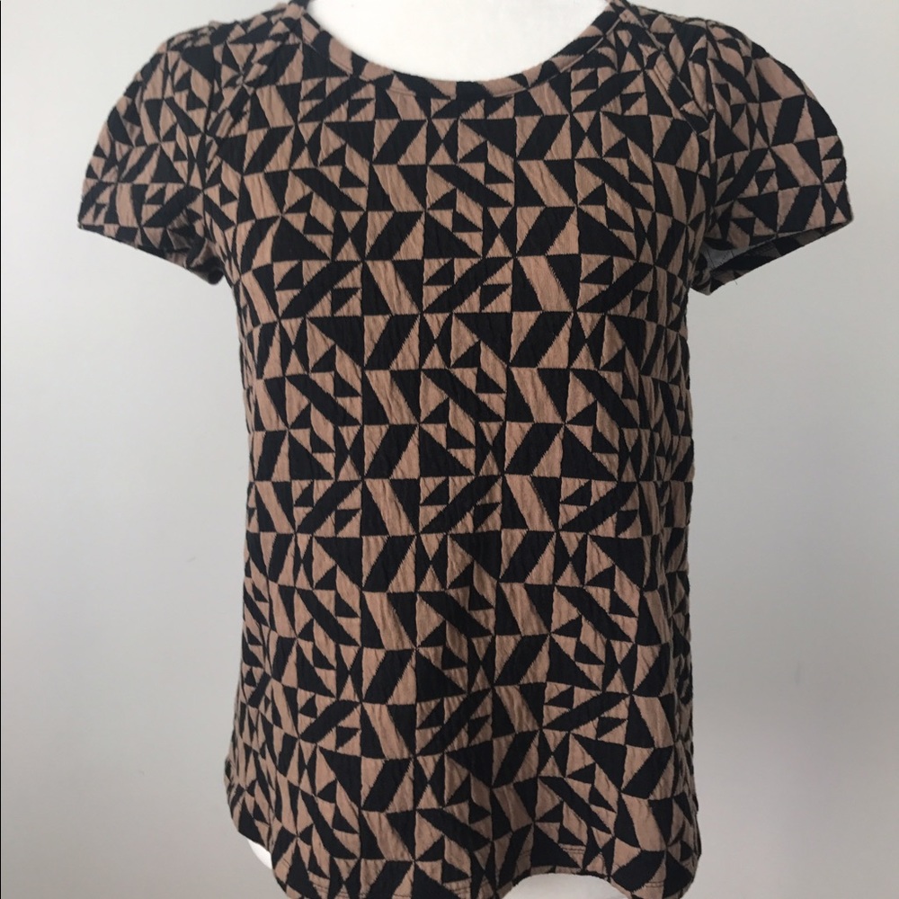 Anthropologie Geometric Print Short Sleeve Top!