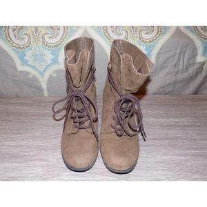 Suede Combat Boots