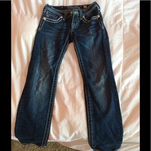 Straight dark washed miss me jeans