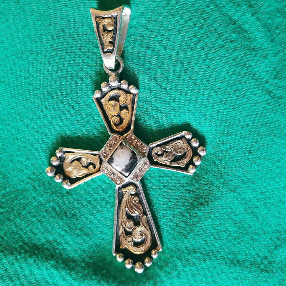 Zebra Jasper Large Cross Pendant