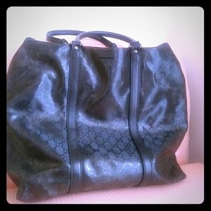 Gucci GG patent leather tote bag