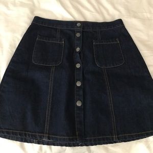 Dark denim jean skirt