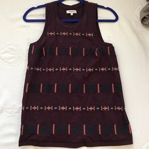 Madewell Embroidered Tank in Burgundy