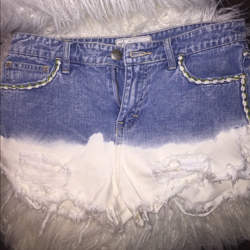 free people denim shorts