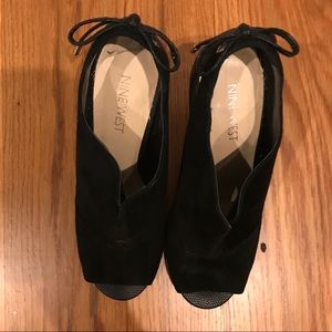 Nine West Open Toe Heeled Booties Size 7.5