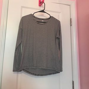 Black and white striped long sleeve shirt