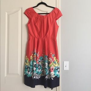 Orange floral dress