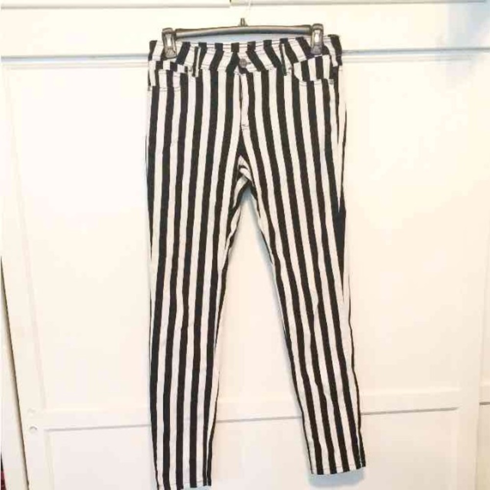 Vertical Black & White Pants