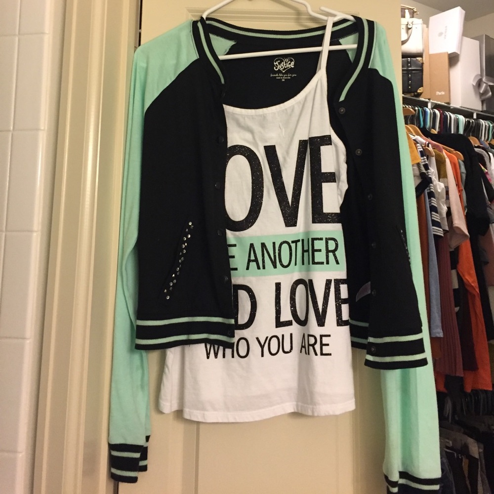 Justice for girls jacket and tank top