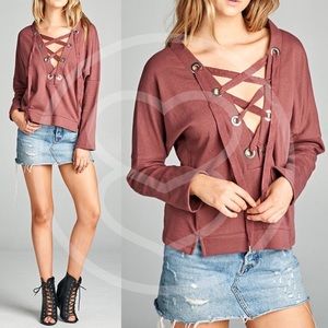 Bellanblue Tops - RYLIE Long Sleeve Top - BRICK Bellanblue Tops - RYLIE Long Sleeve Top - BRICK