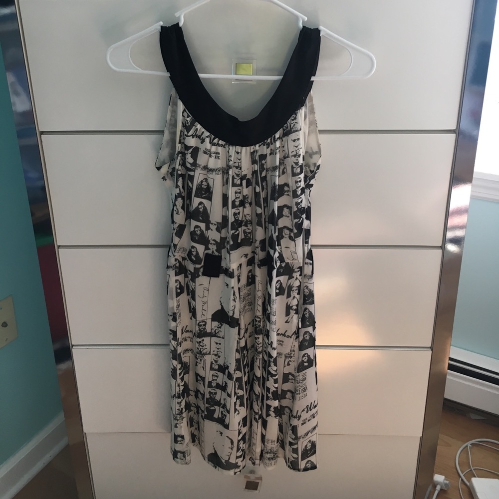 andy warhol by pepe jeans black and white dress