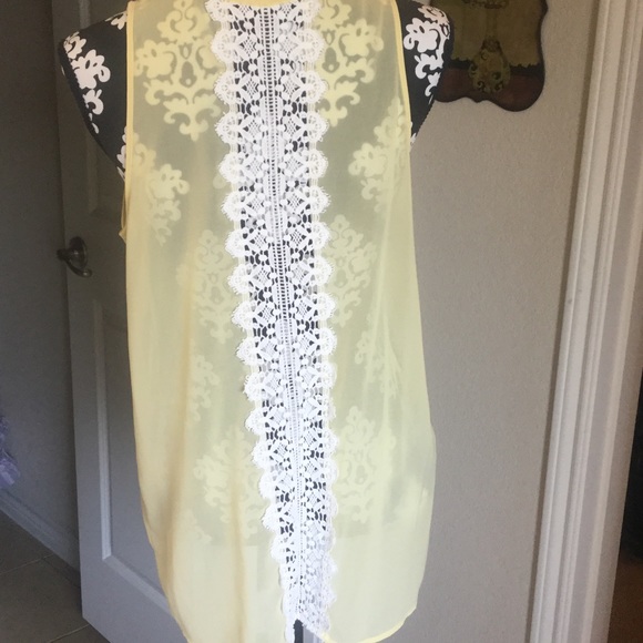 YELLOW TANK WITH LACE DETAIL - Picture 5 of 6