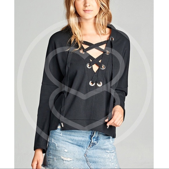 RYLIE Long Sleeve Top - BLACK - Picture 4 of 6